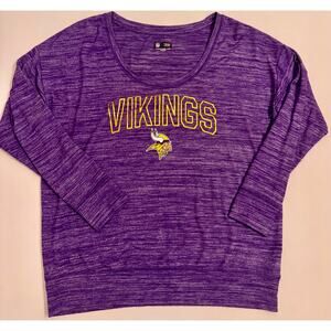 Women's NFL Team Apparel Knit Long Sleeve Minnesota Vikings Top Size L Purple